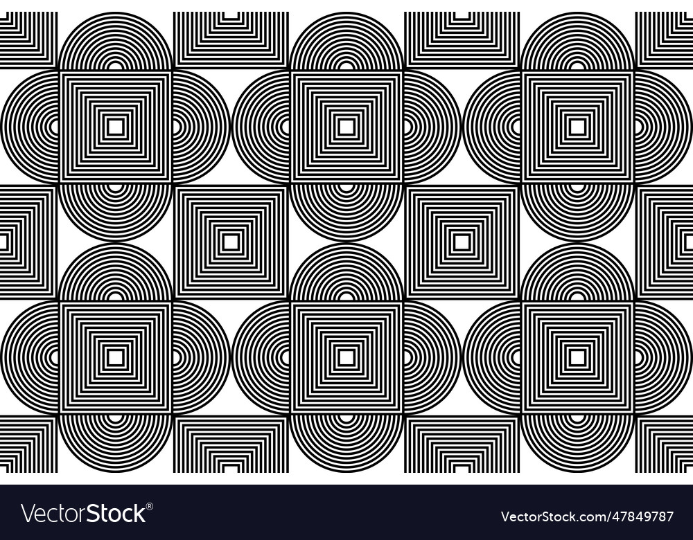 Line of the square and semicircle pattern vector image Line of the square and semicircle pattern