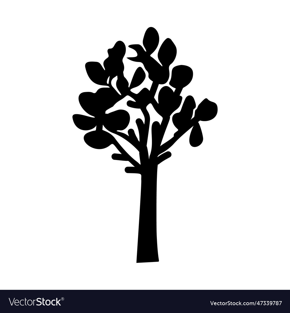Linocut tree design elements in scandi