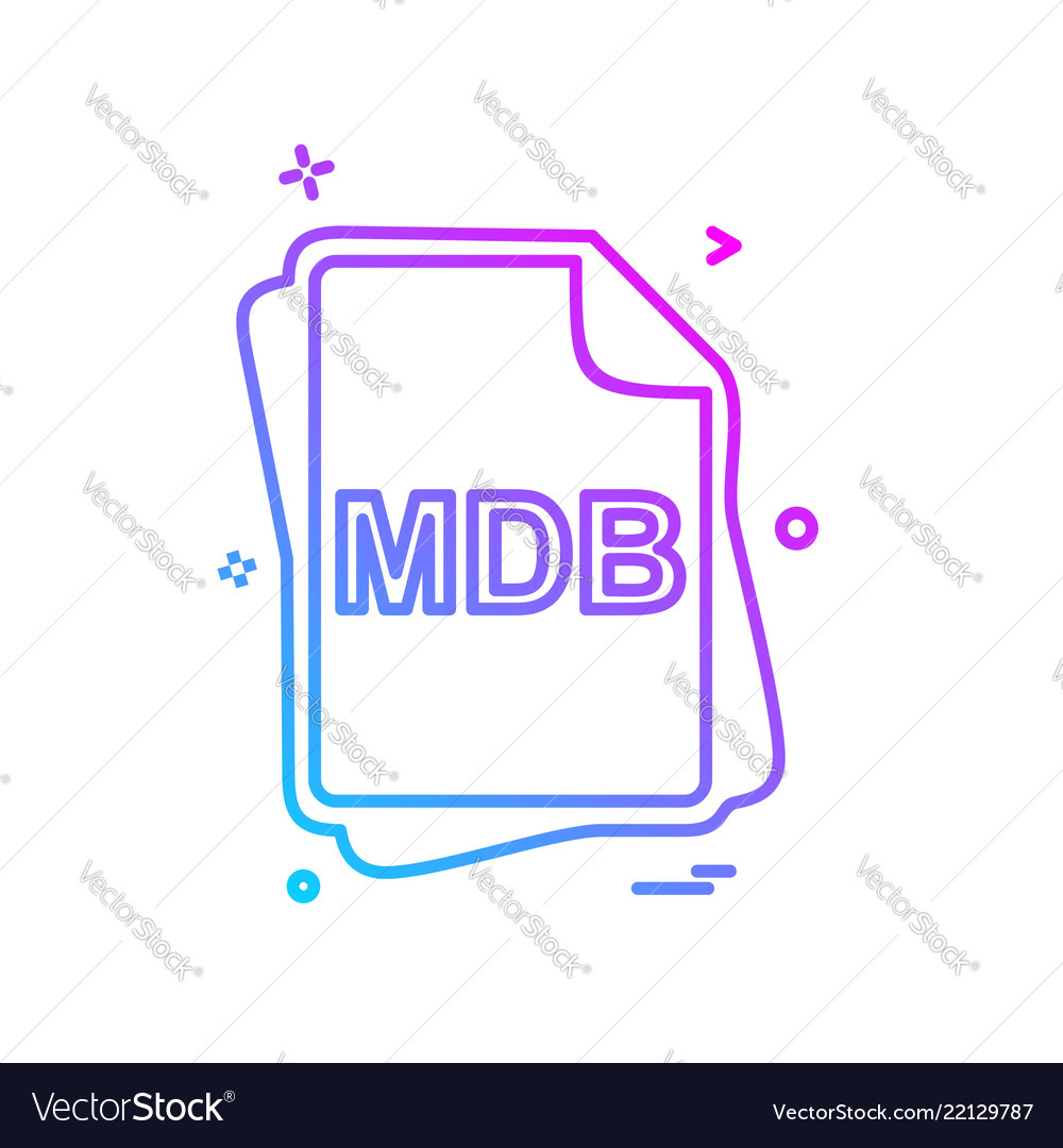 Mdb file type icon design vector image Mdb file type icon design