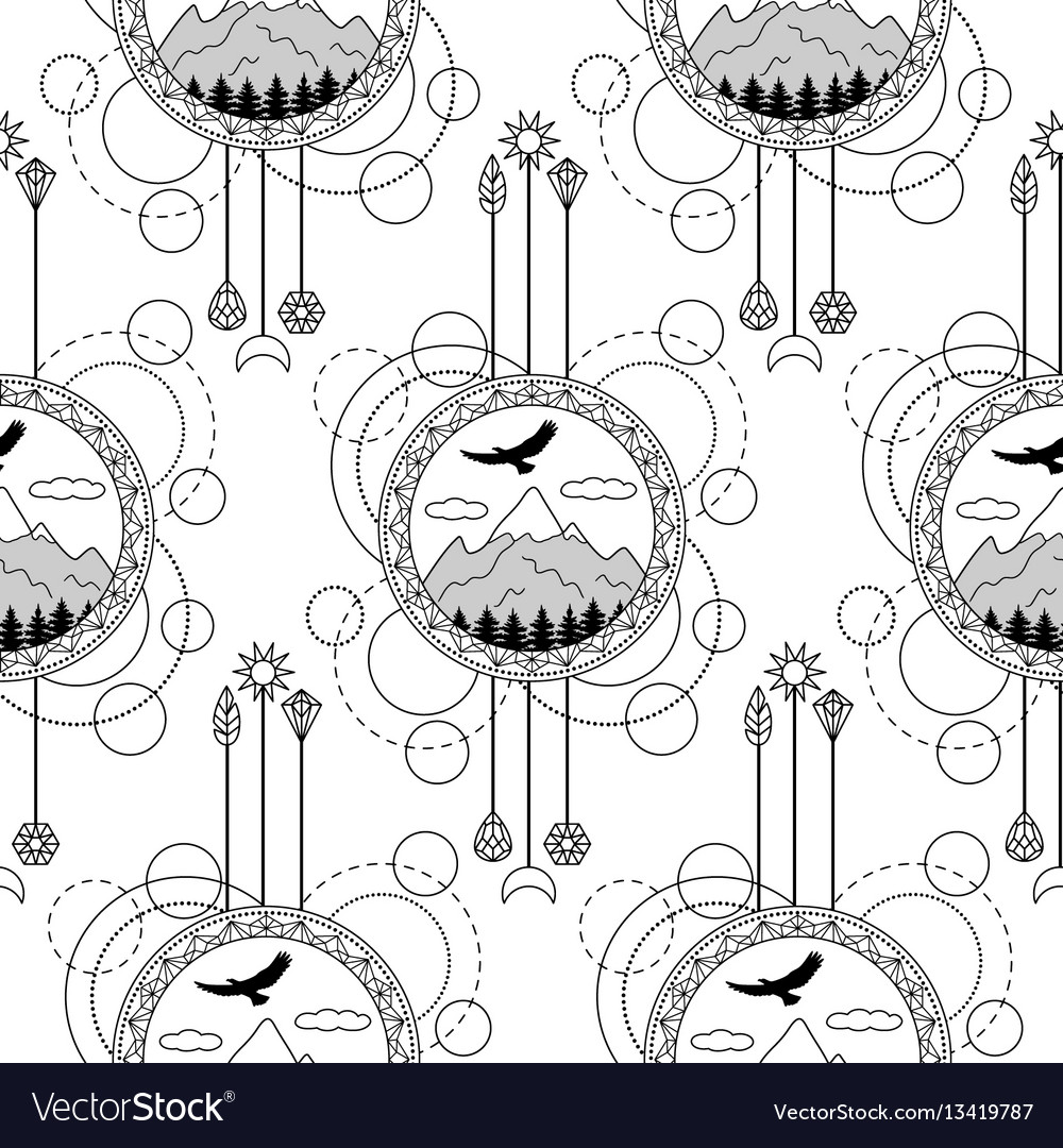 Mountains seamless pattern vector image Mountains seamless pattern