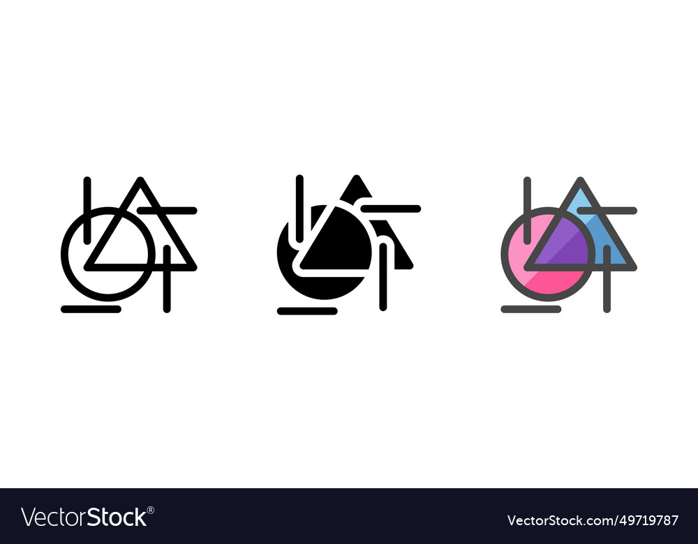 Multipurpose abstract icon in three styles