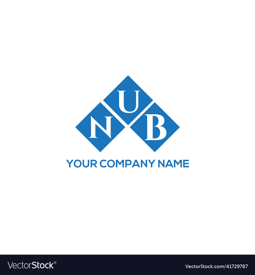 Nub Letter Logo Design On White Background Vector Image