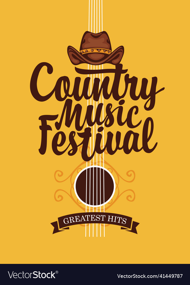 Poster or banner for country music festival Vector Image