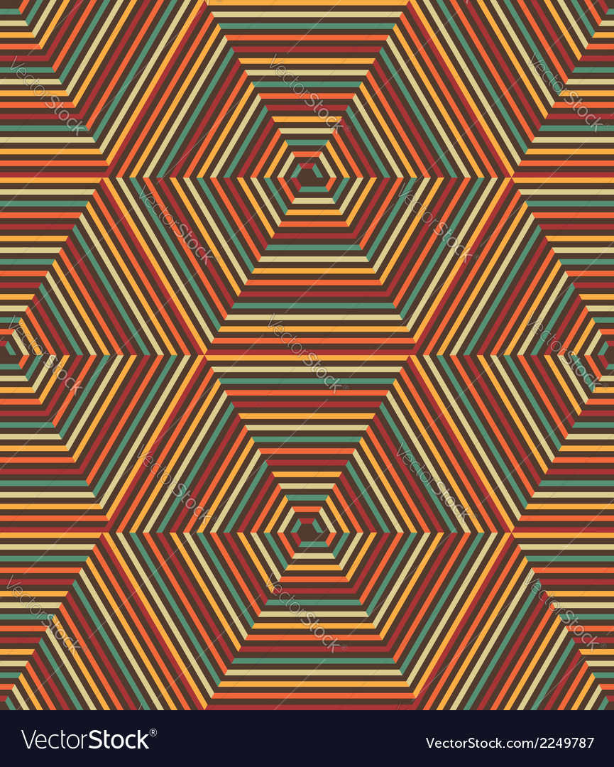 Retro Geometric Hexagon Pattern