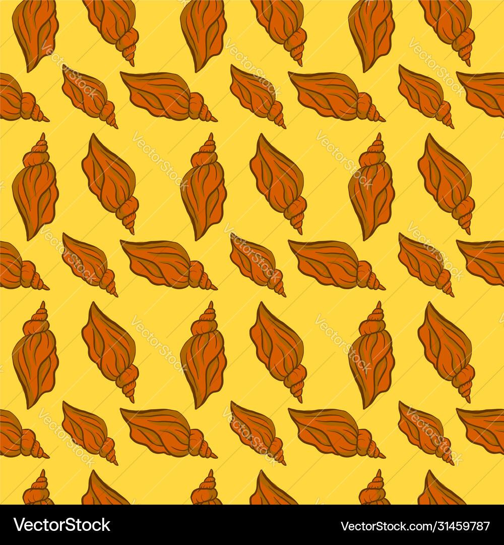 Seashell pattern on white background Royalty Free Vector
