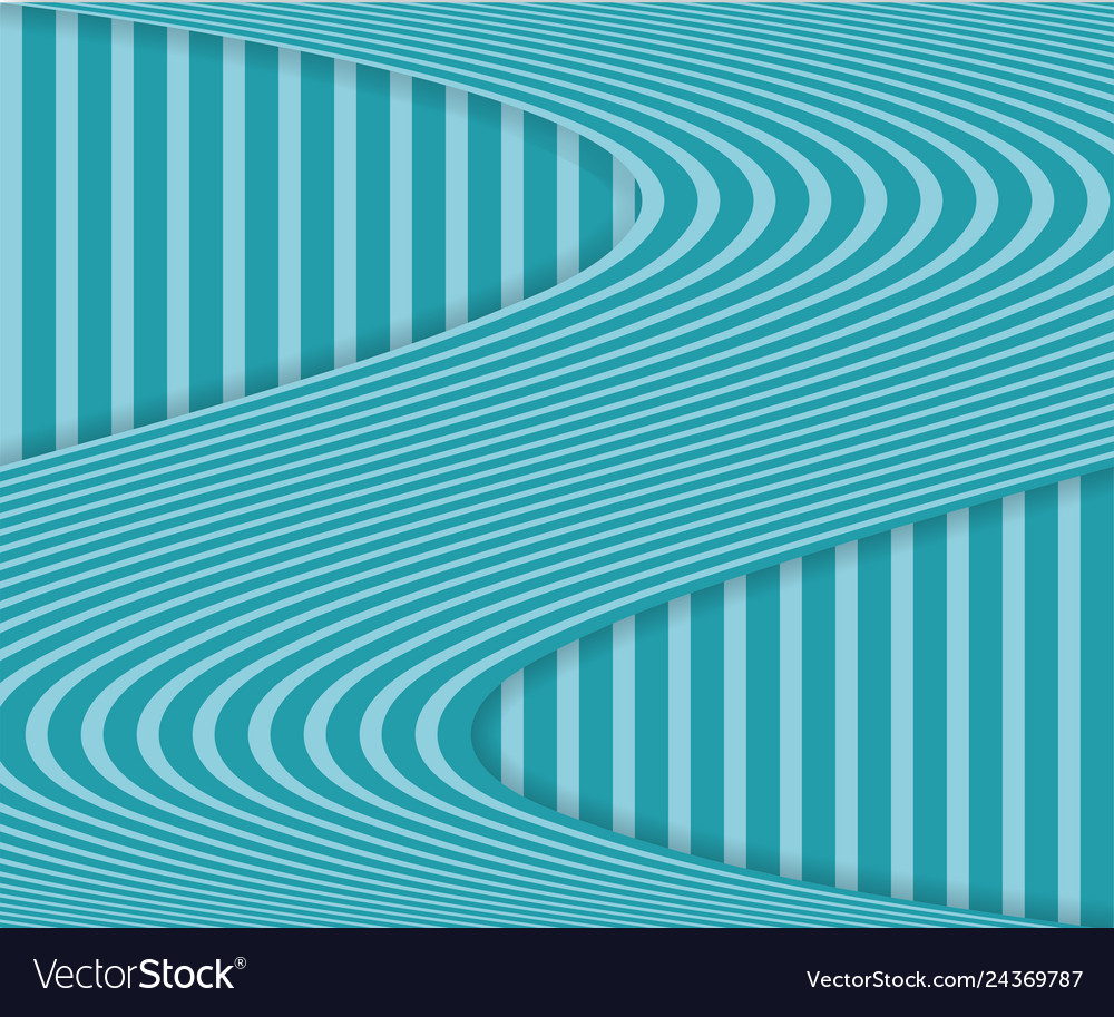 Striped background with wavy stripe and shadow