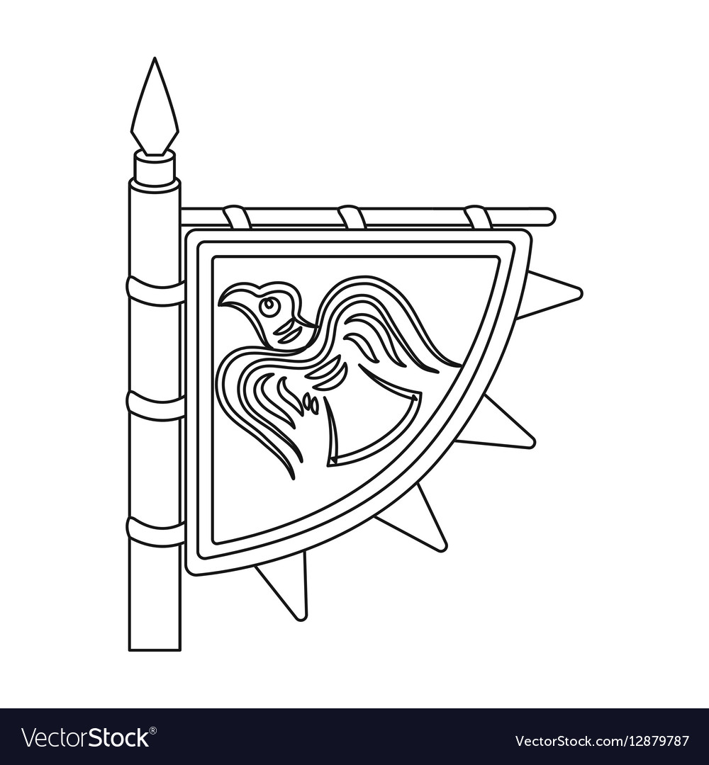 Viking s flag icon in outline style isolated