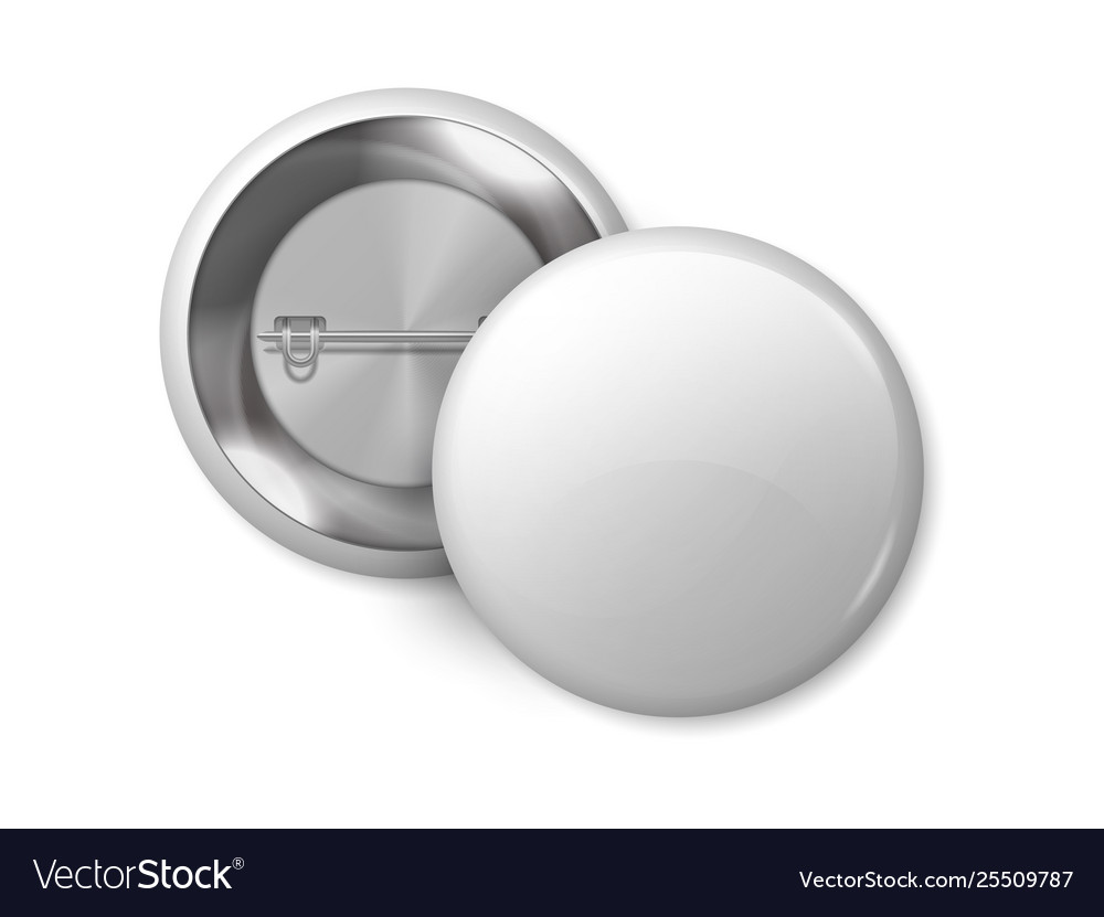 Premium Vector  Blank button badge. white pinback badges, pin button and  pinned back realistic isolated