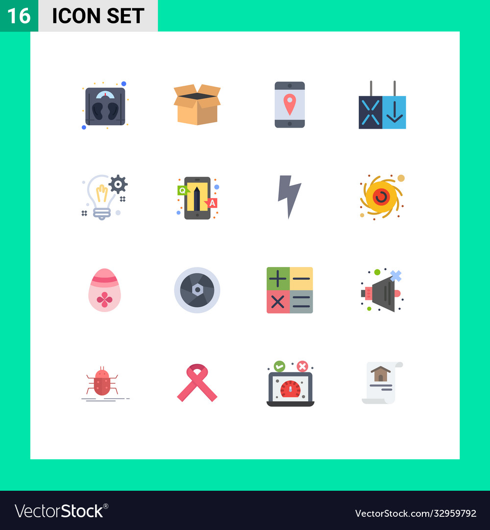 16 universal flat colors set for web and mobile