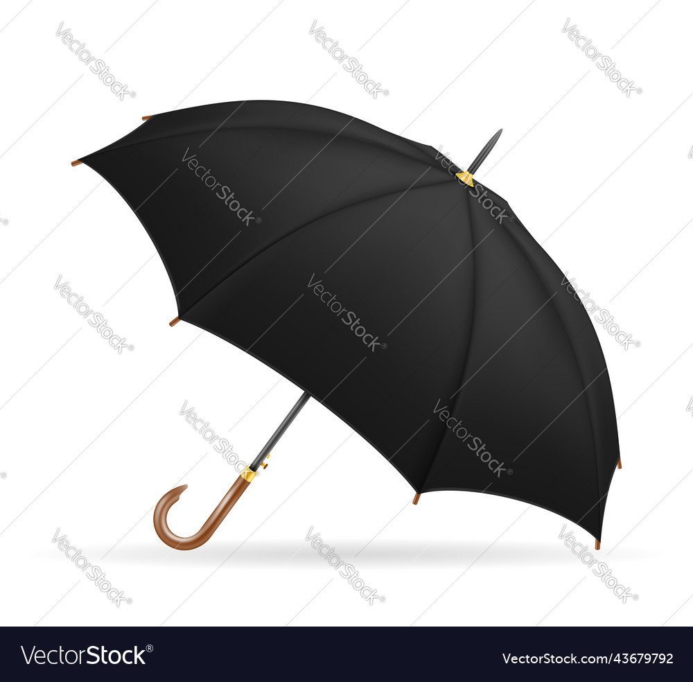 Black classical umbrella from rain stock