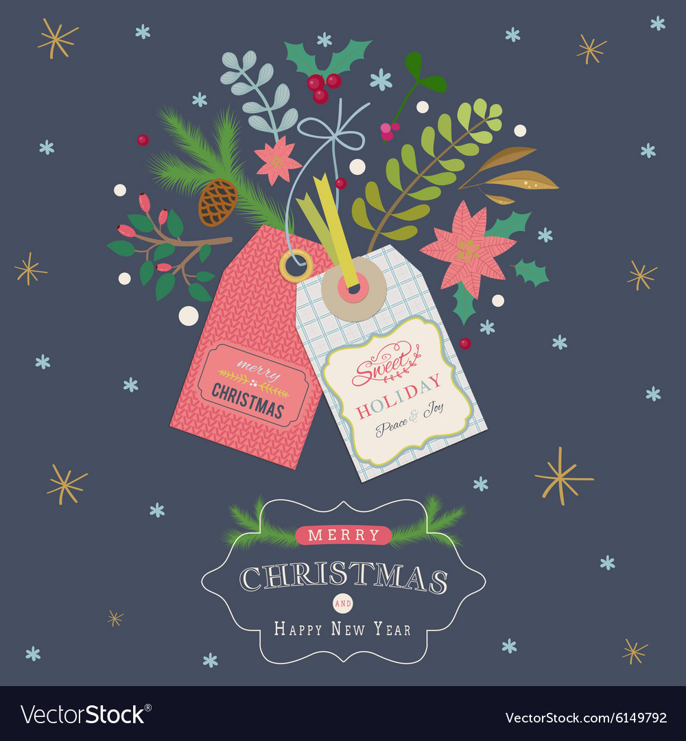 christmas greeting card with gift tags card gift tags