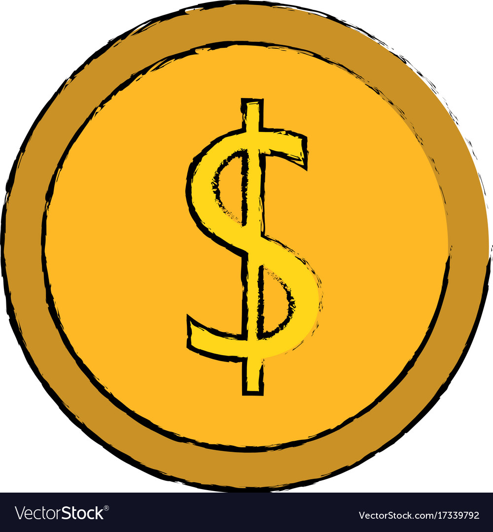 Coin money isolated icon Royalty Free Vector Image