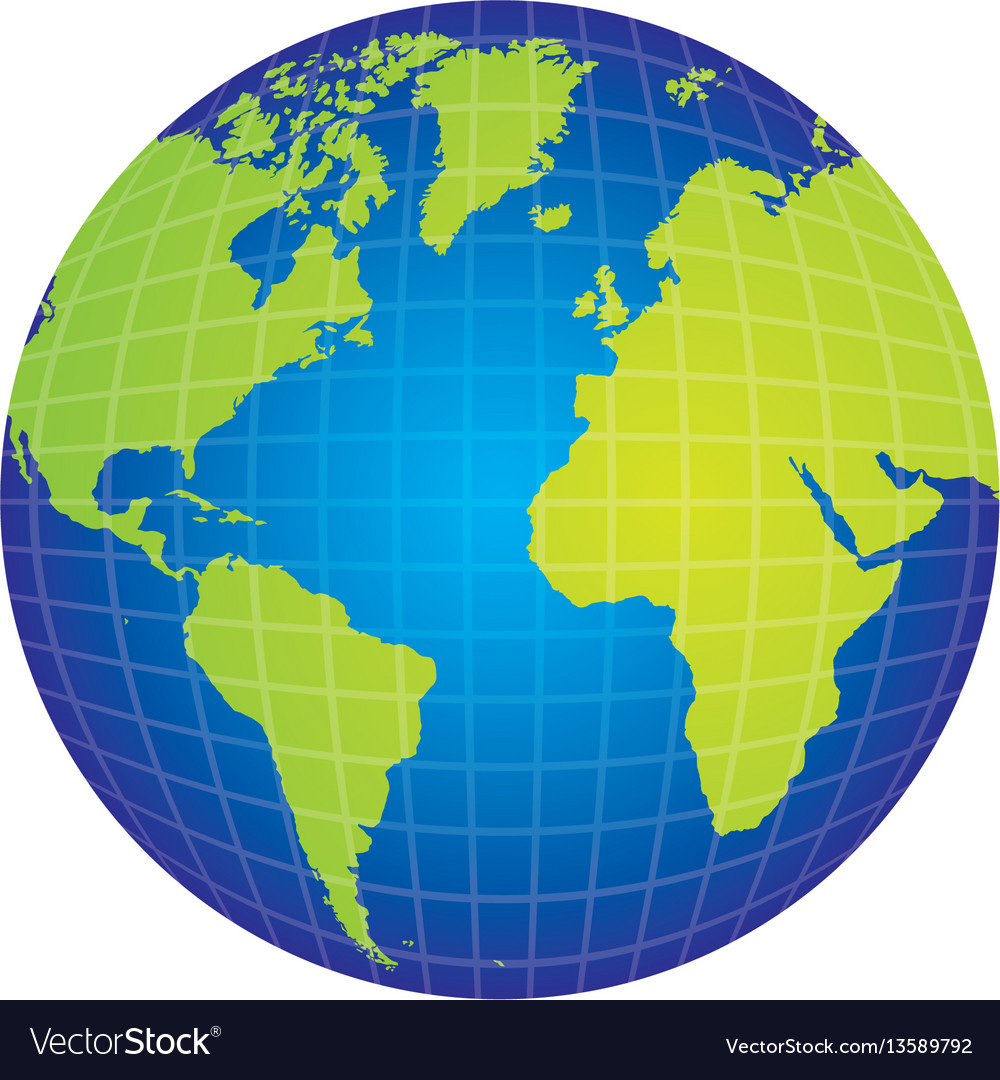 globe view of world map Colorful Silhouette With World Map View Front Side globe view of world map