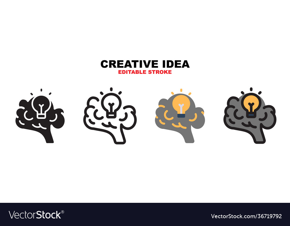 Creative idea icon set with different styles vector image Creative idea icon set with different styles