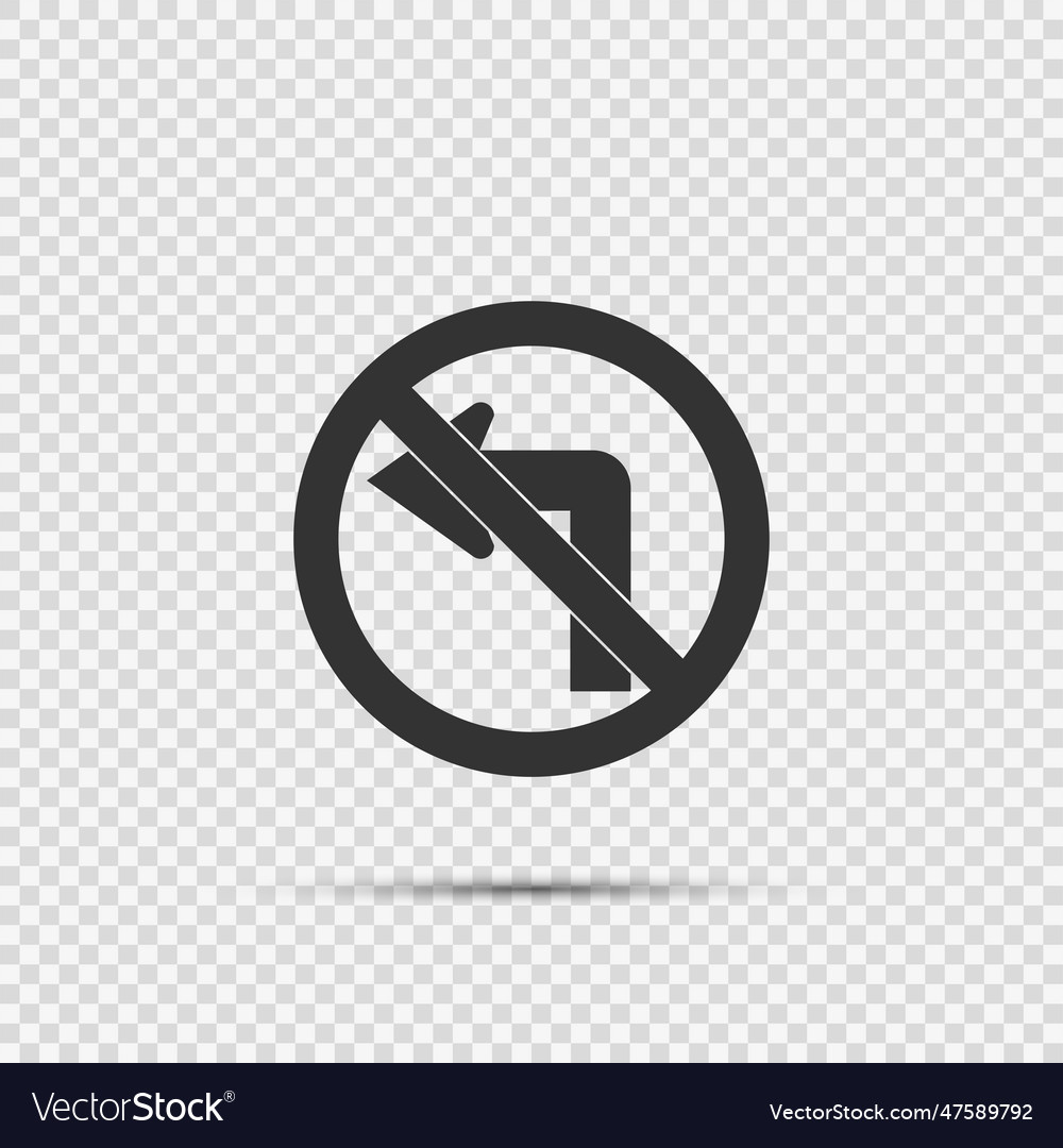 Do not turn left traffic sign on transparent Vector Image
