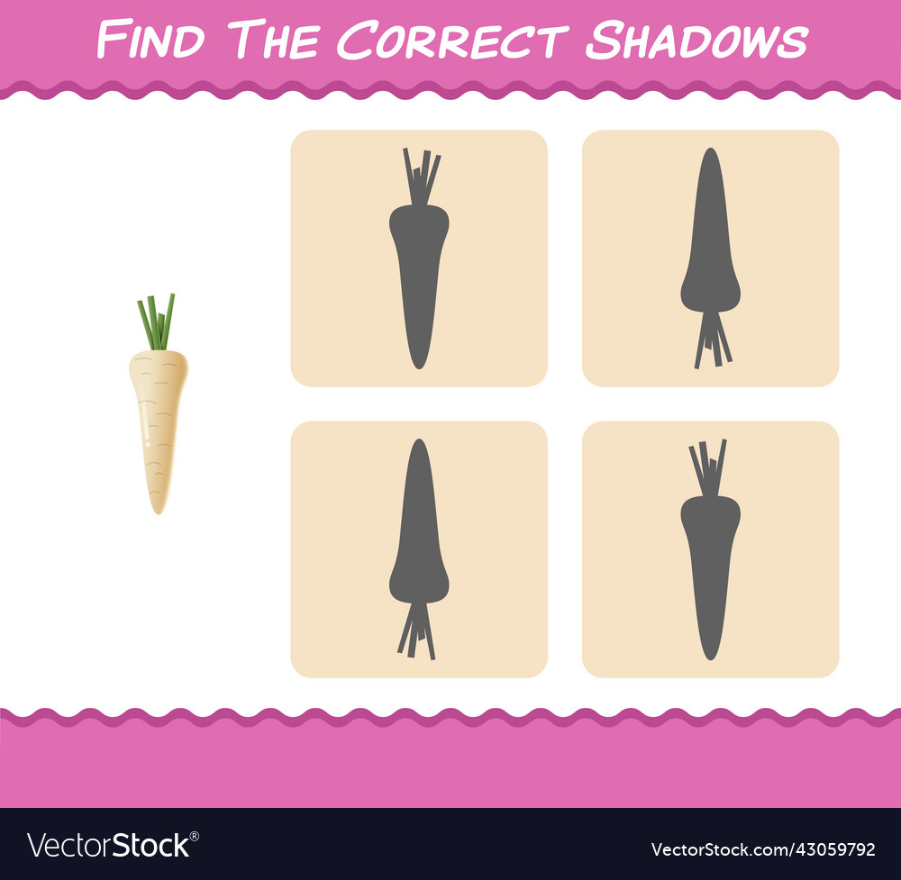 Find the correct shadows of cartoon parsnip
