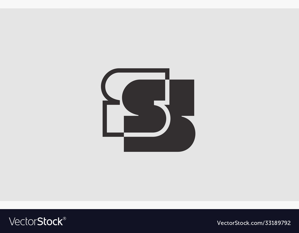 Geometric black white s alphabet letter logo icon