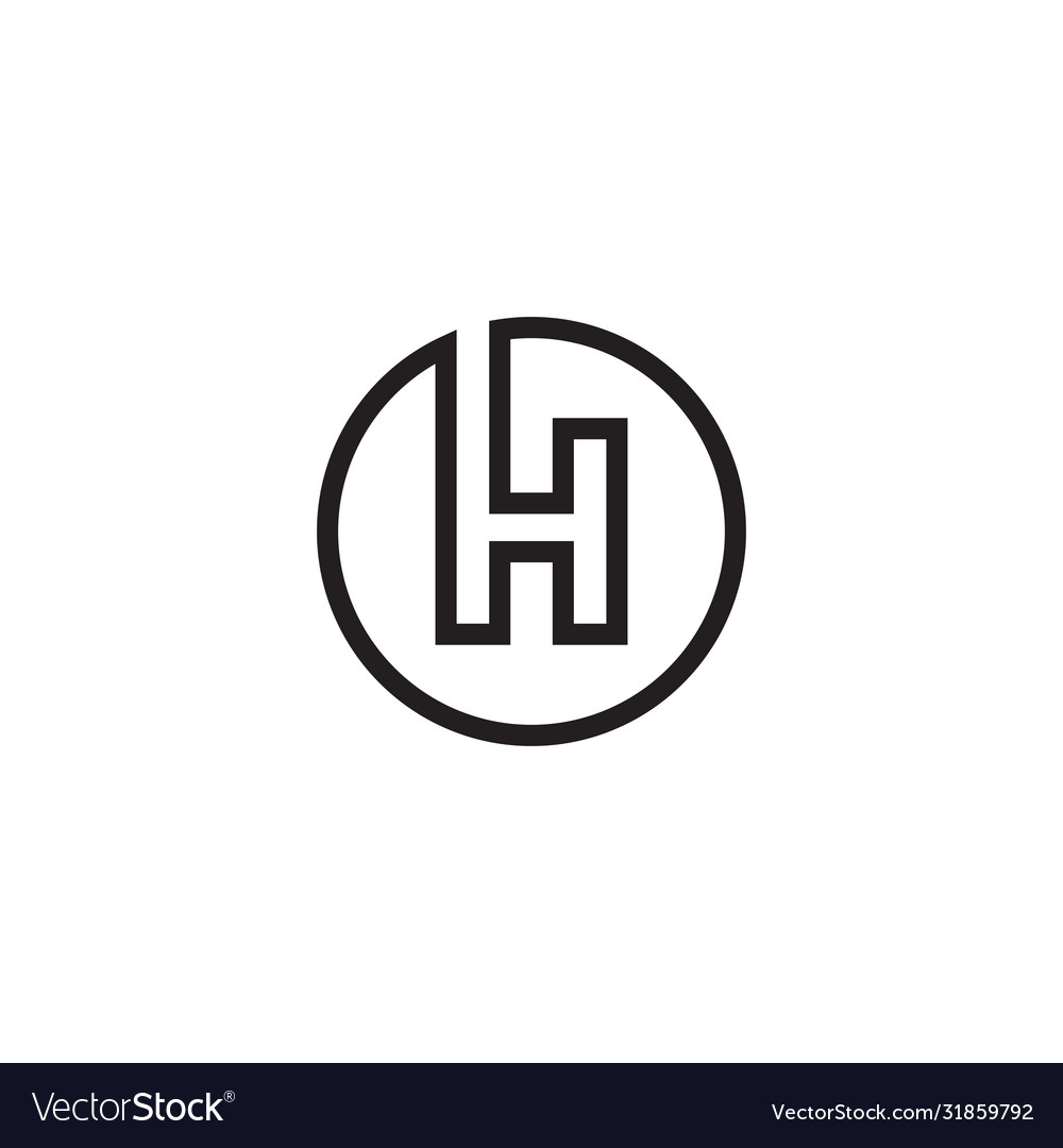 H circle letter lines logo design Royalty Free Vector Image