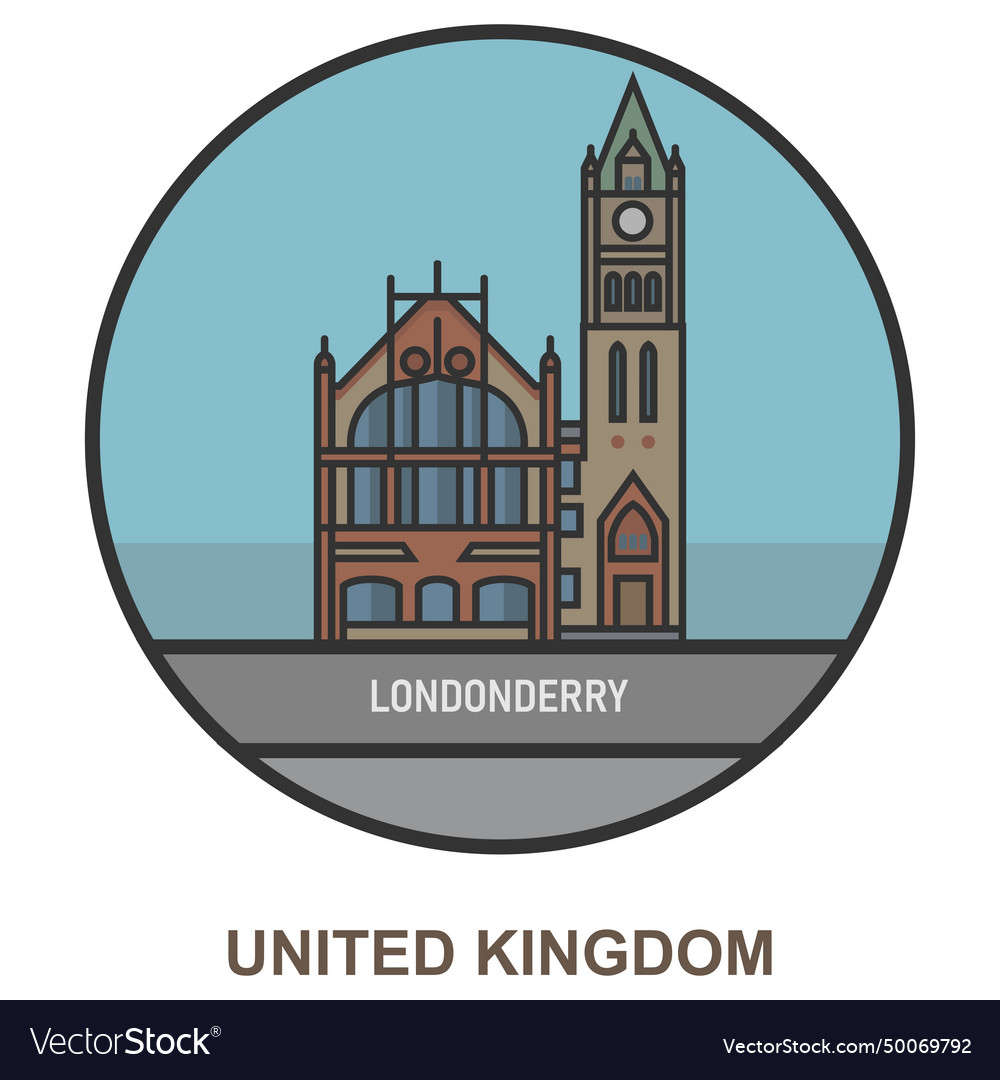 Londonderry cities and towns in united kingdom Vector Image