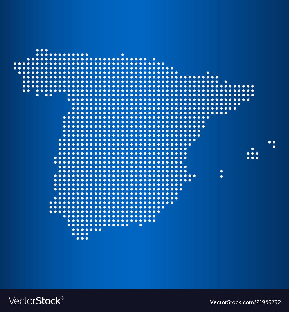 Map of spain with circle dot