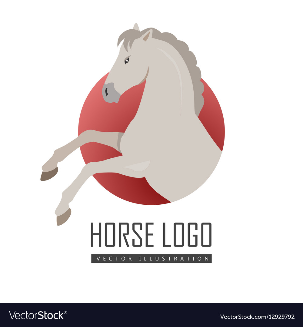 Rearing grey horse in flat design