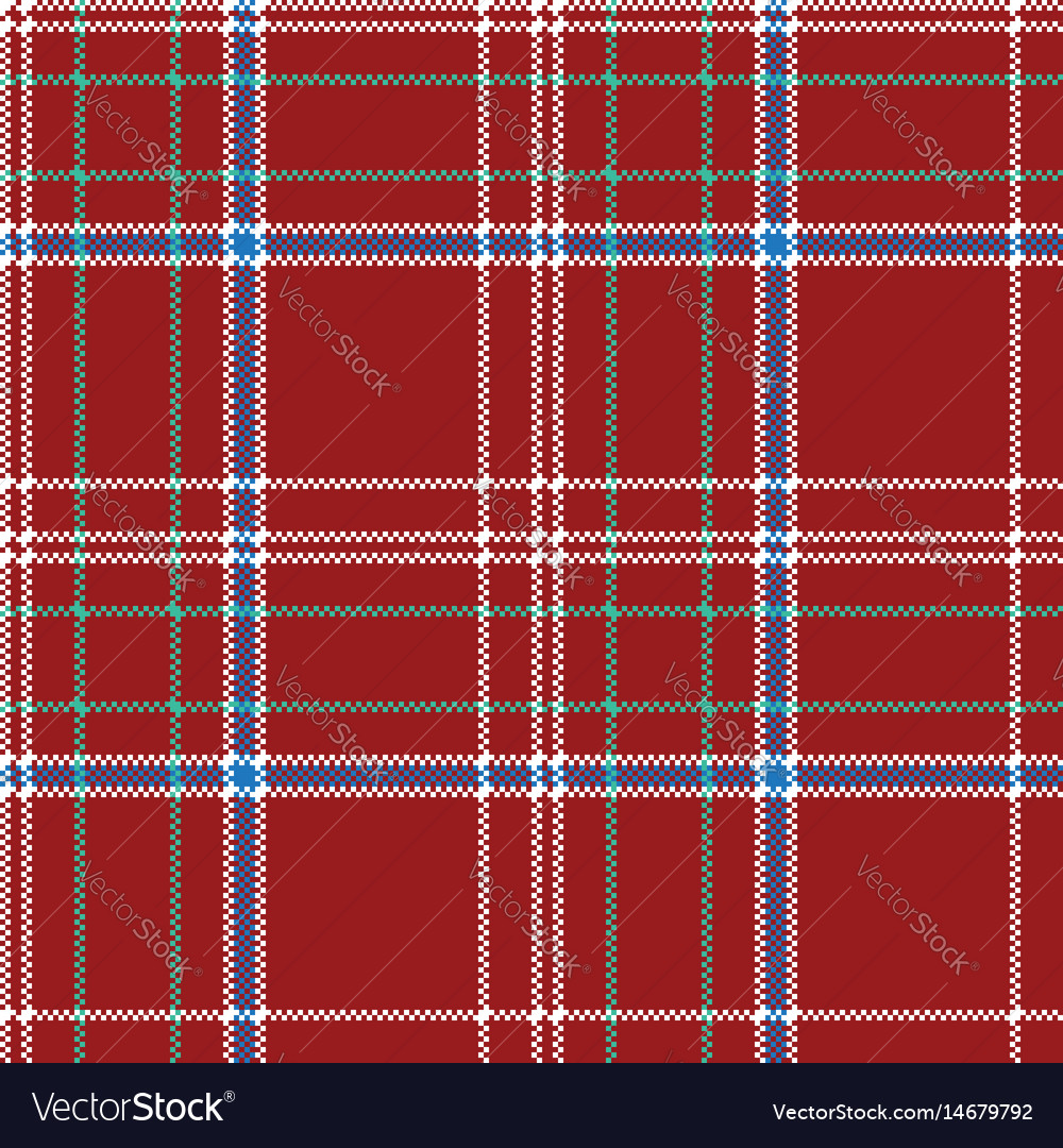 Red pixel seamless pattern check fabric texture