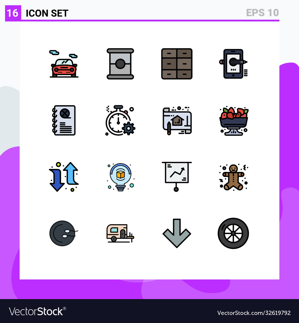 Set 16 modern ui icons symbols signs