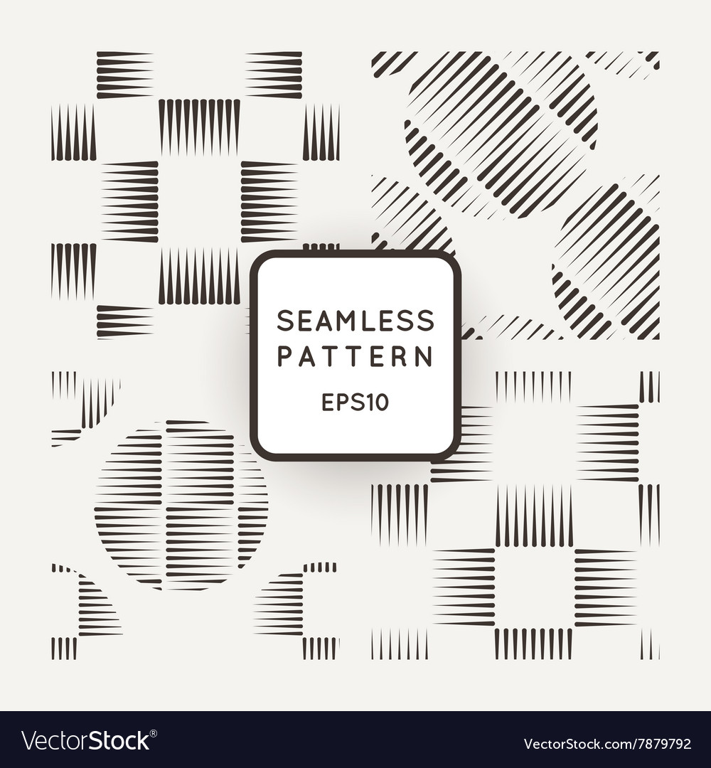 Set of seamless geometric patterns lines