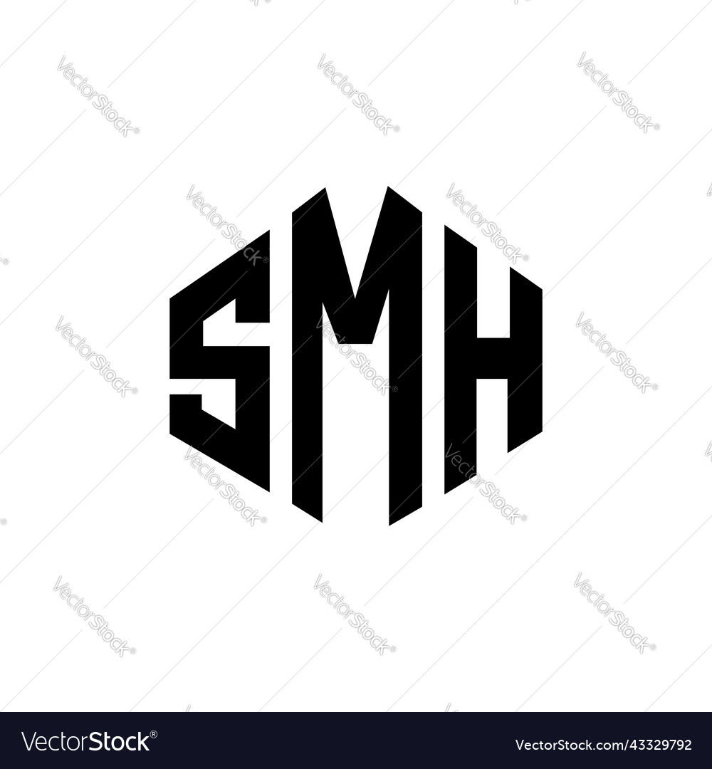 Smh letter logo design with polygon shape Vector Image