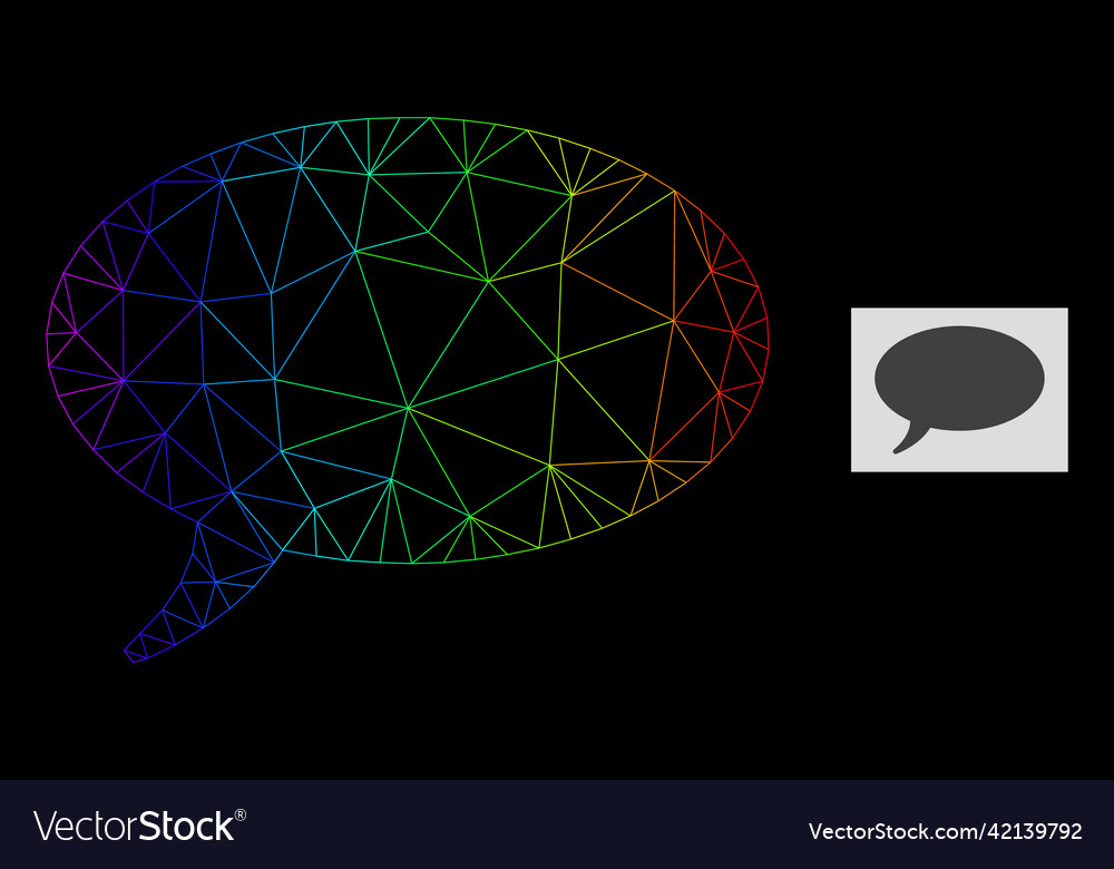 Spectral gradiented polygonal mesh message cloud vector image Spectral gradiented polygonal mesh message cloud