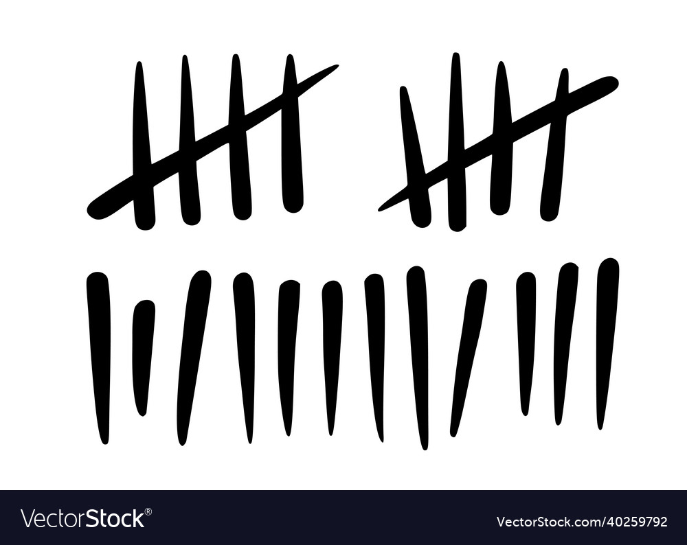 Tally marks to count days in prison