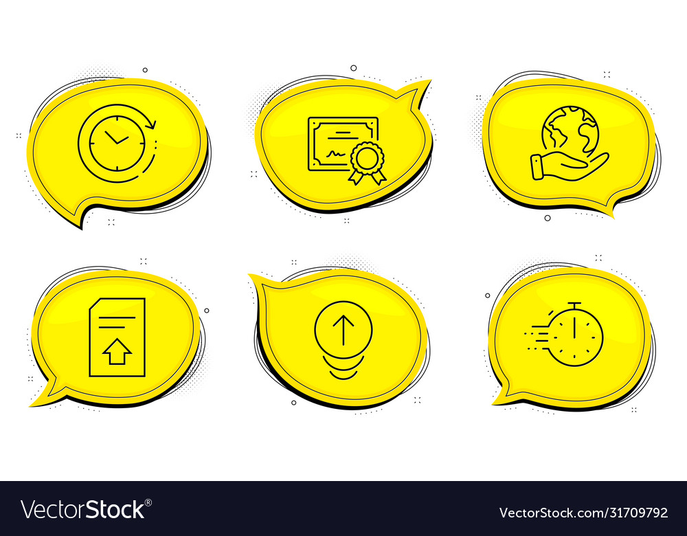 Time & Swipe Icons - File Upload, Timer, Save