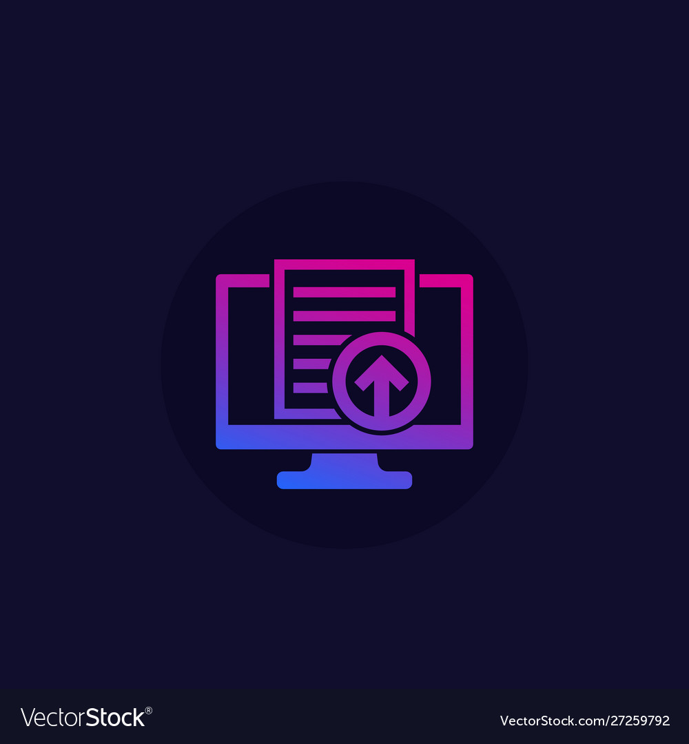Upload document file via computer icon