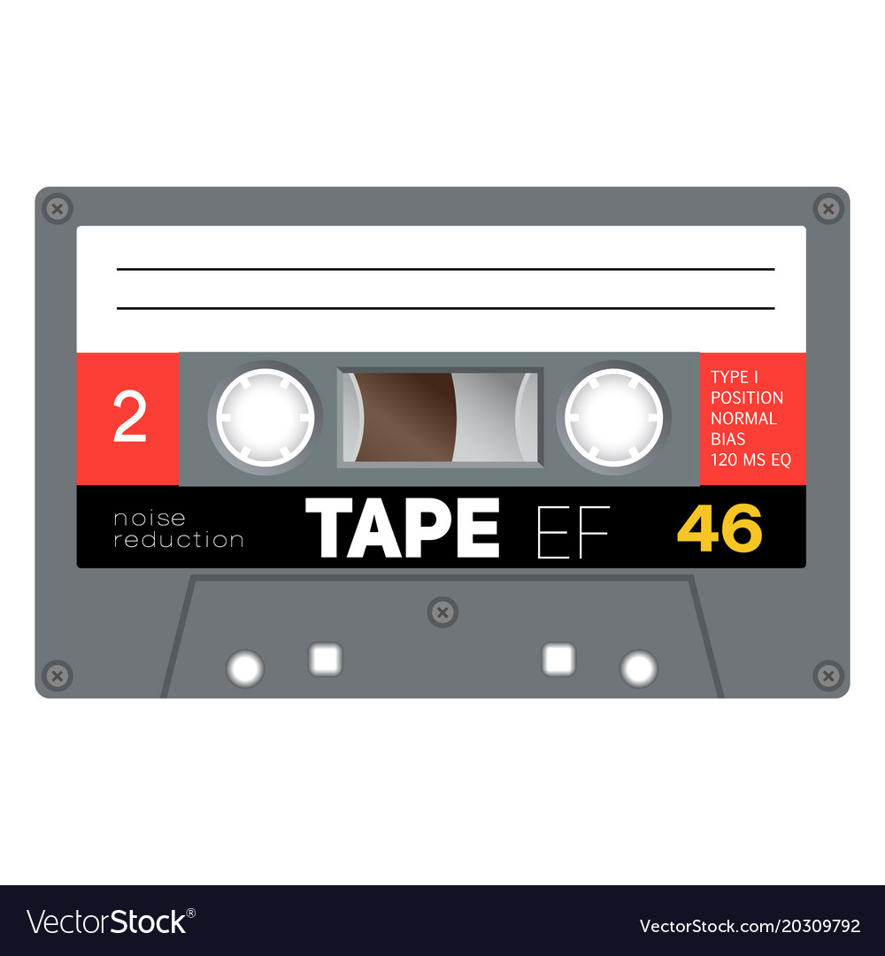 Vintage audio cassette tape design Royalty Free Vector Image