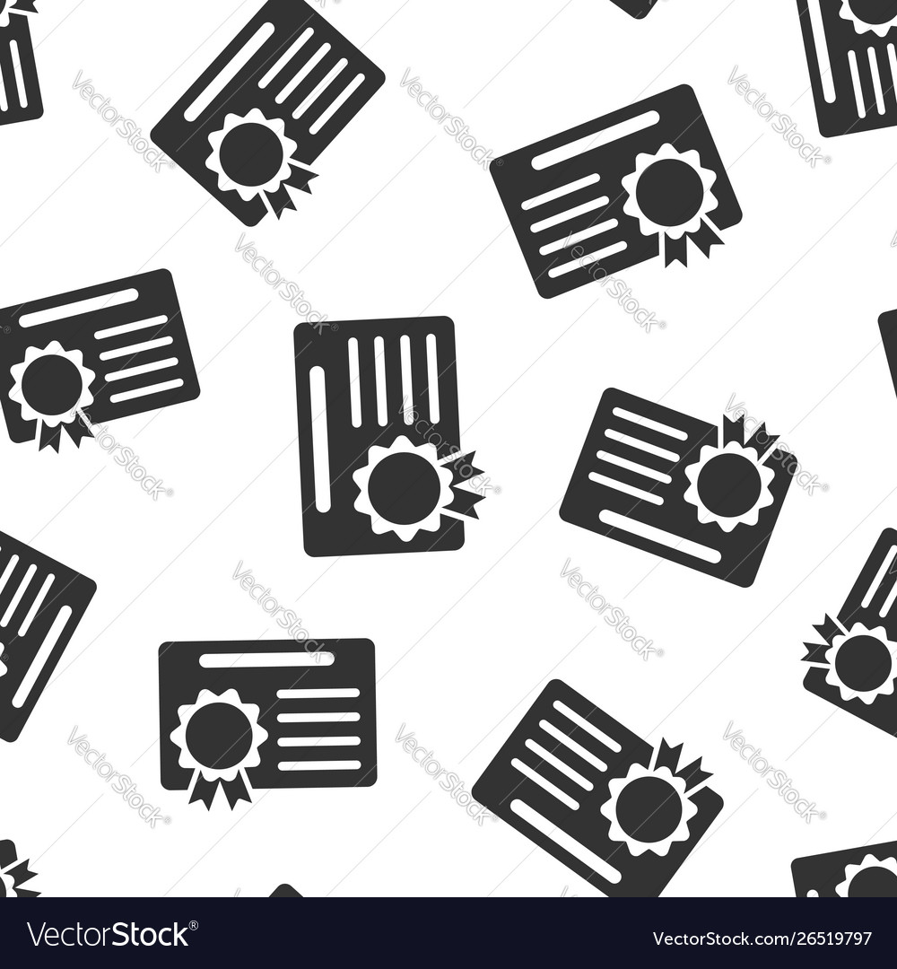 Certificate icon seamless pattern background