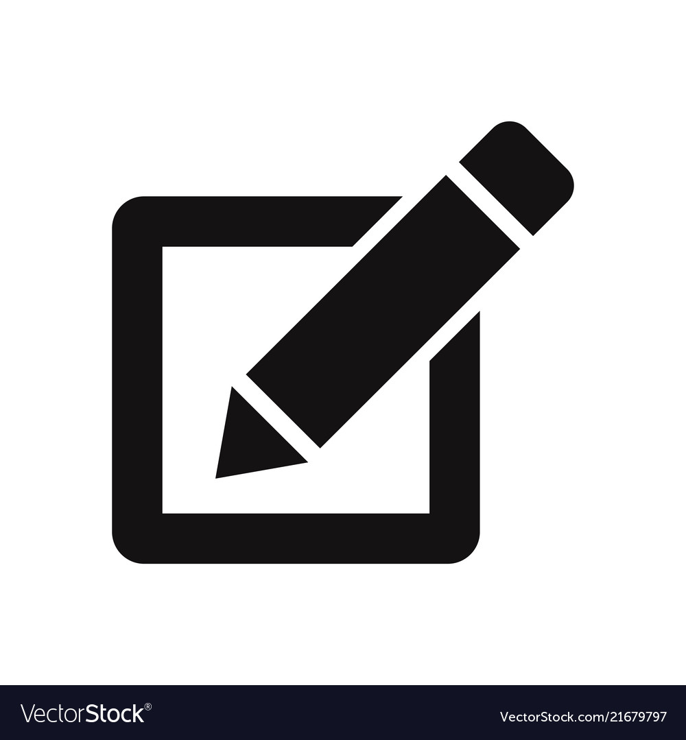 Checkbox with pen icon vector image Checkbox with pen icon