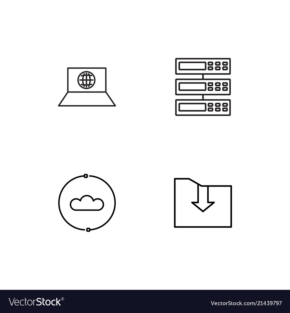 Data analytics linear icons set simple outline