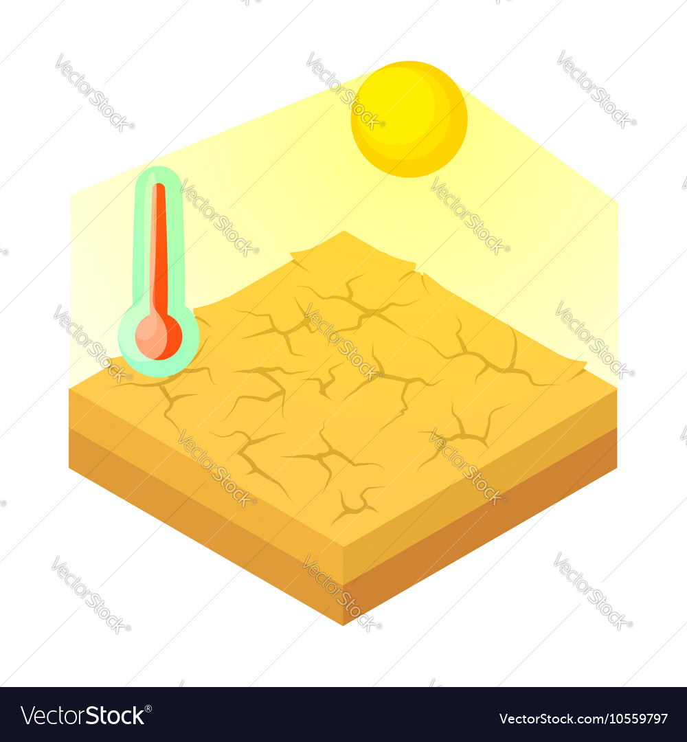 Drought icon in cartoon style Royalty Free Vector Image