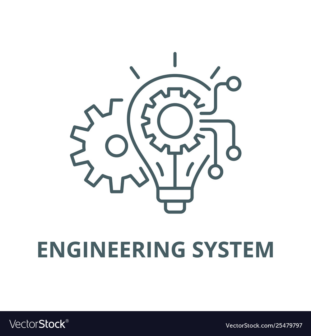 Engineering system line icon linear