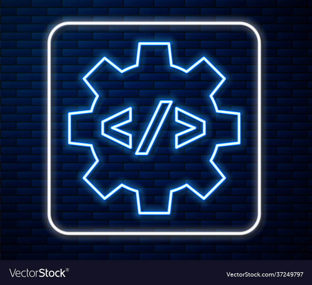 Glowing neon line web design and front end vector image Glowing neon line web design and front end