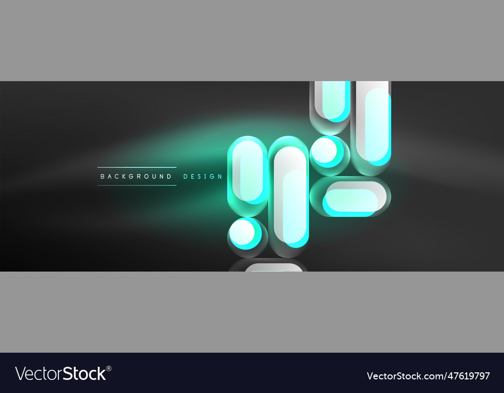 Glowing round shapes abstract background template vector image Glowing round shapes abstract background template