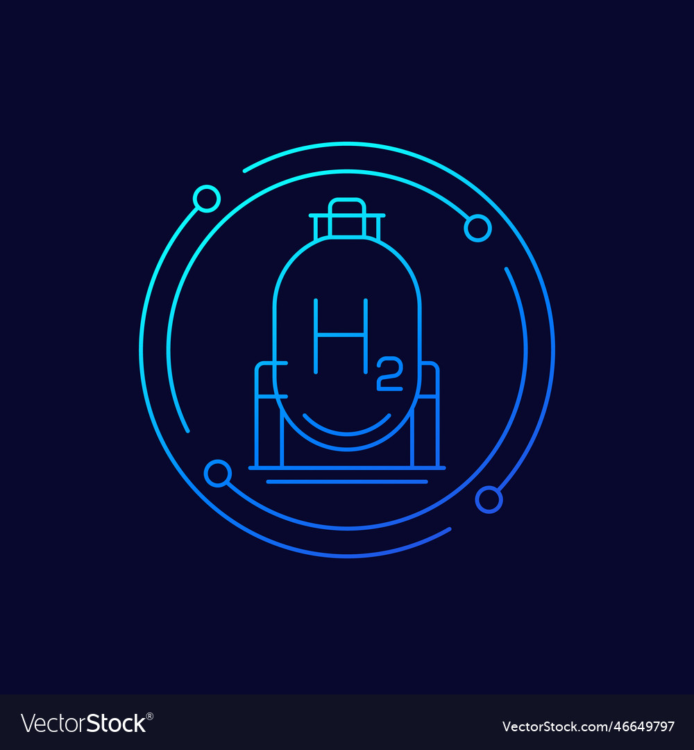 Hydrogen gas tank icon industrial storage linear