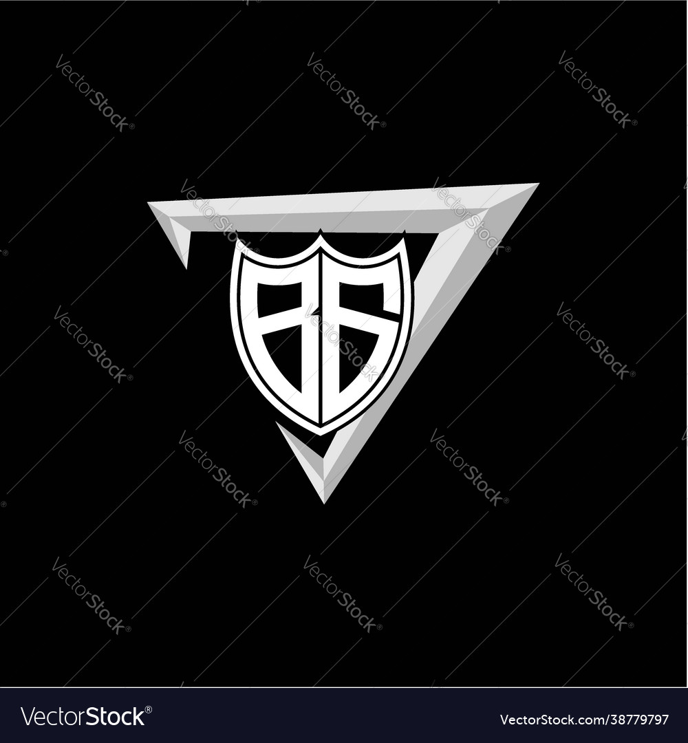 Initial letter b g shield shape with triangular