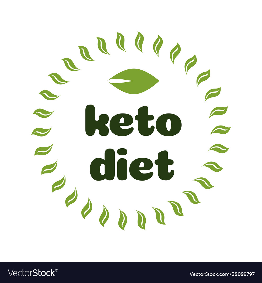 Keto Diet Nutrition Badge With Leaves Royalty Free Vector