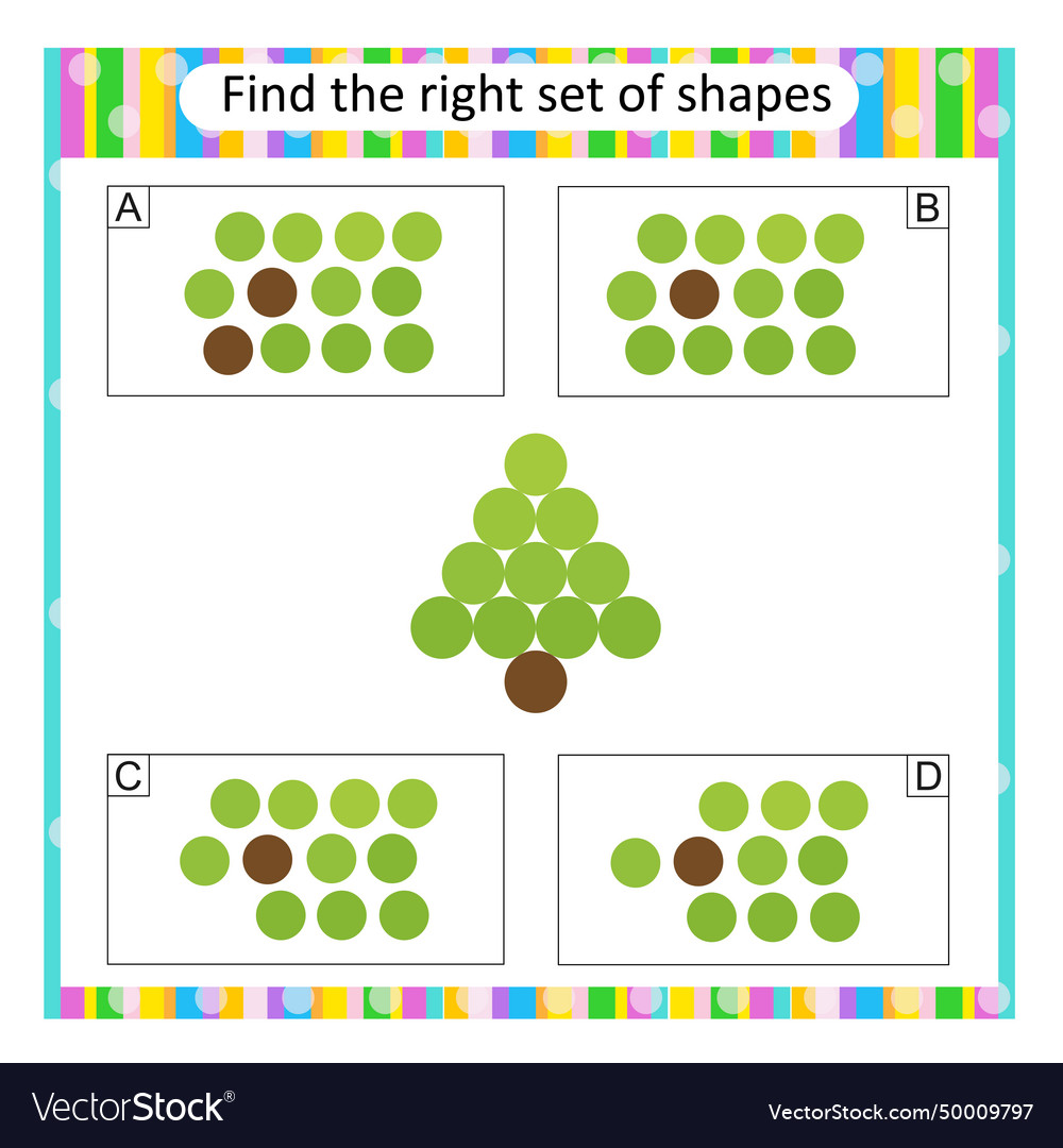 Logic puzzle for children find the correct set