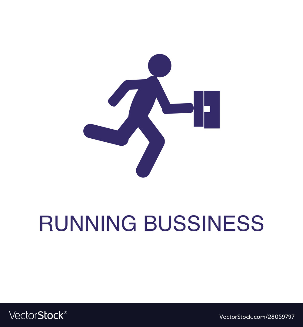 Running businessman element in flat simple style