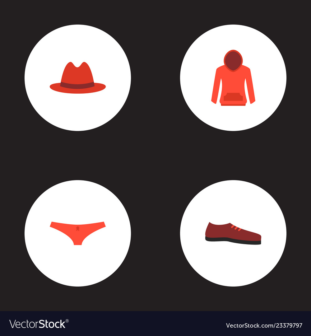 Set Kleidung Symbole flache Stil Symbole vector image Set Kleidung Symbole flache Stil Symbole