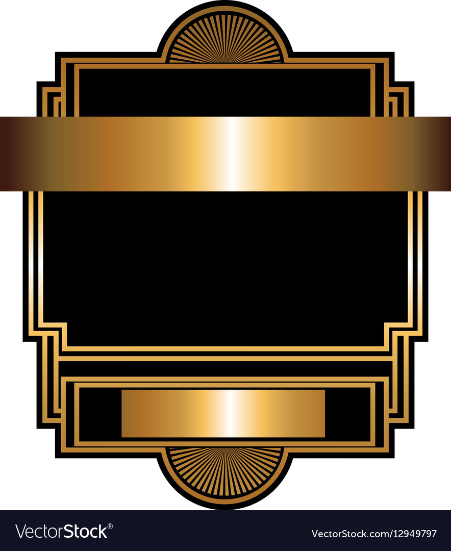 Two-color pattern with art deco frame