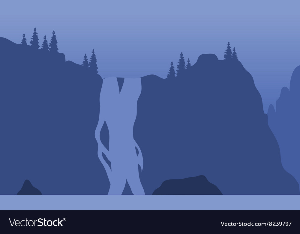 View Waterfall Silhouette Royalty Free Vector Image #doubleexposure #silhouette #waterfall #sunset #colorful #edit #edited #surreal #surrealism op: vectorstock
