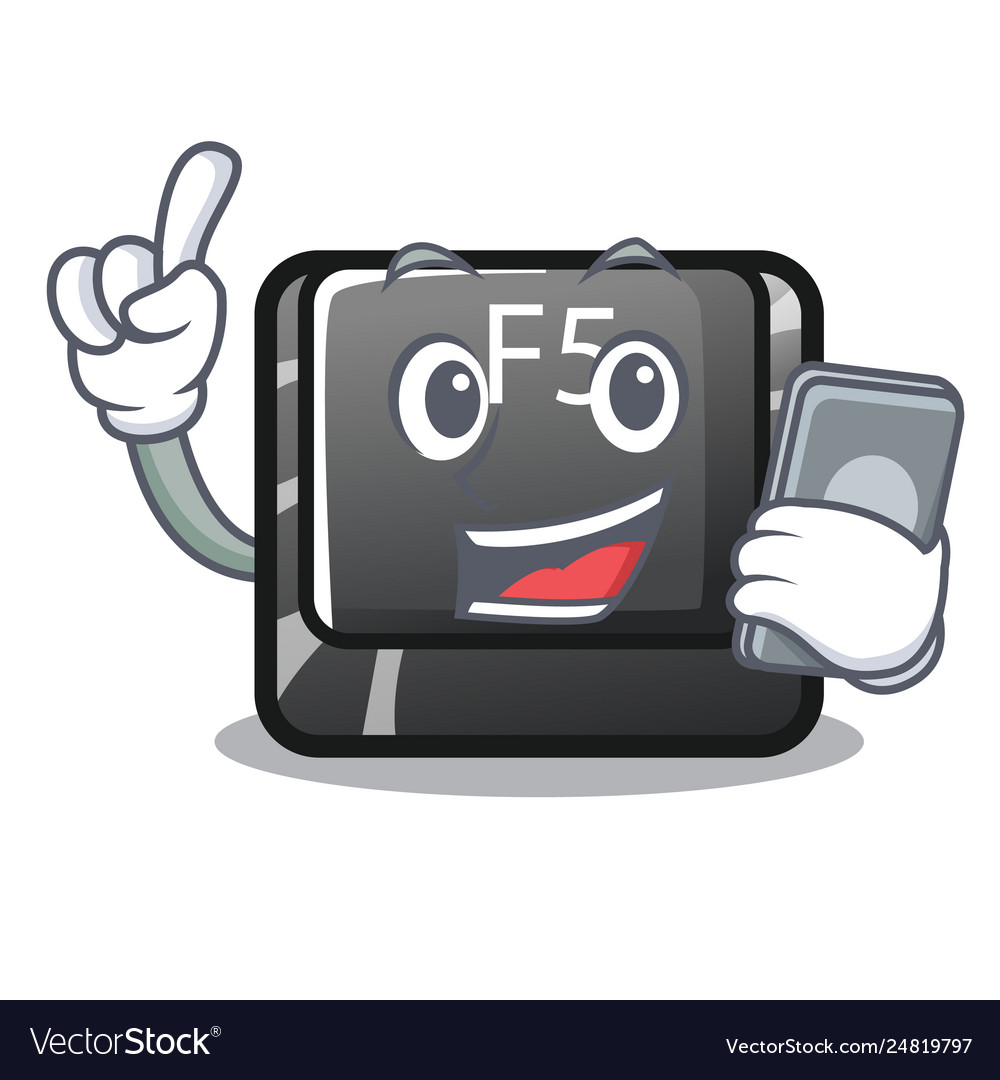 With phone button f5 isolated character